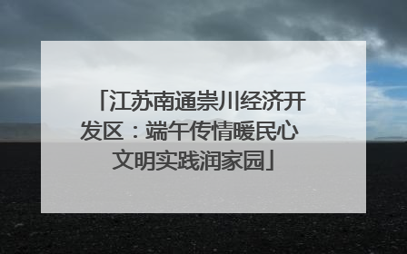 江苏南通崇川经济开发区：端午传情暖民心 文明实践润家园