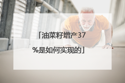 油菜籽增产37%是如何实现的