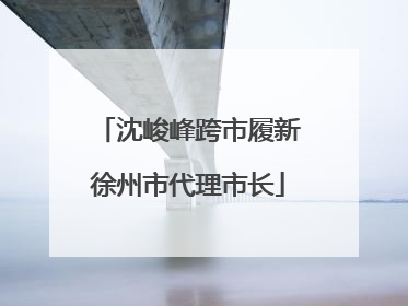 沈峻峰跨市履新徐州市代理市长