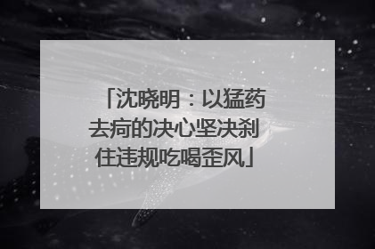 沈晓明：以猛药去疴的决心坚决刹住违规吃喝歪风