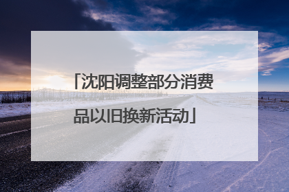 沈阳调整部分消费品以旧换新活动