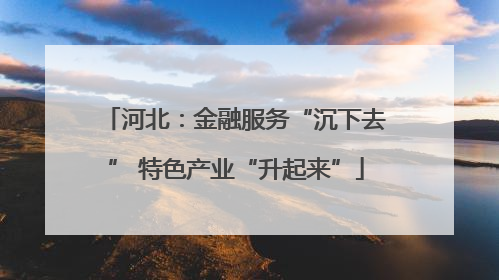河北：金融服务“沉下去” 特色产业“升起来”