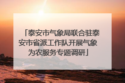 泰安市气象局联合驻泰安市省派工作队开展气象为农服务专题调研