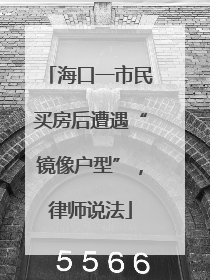 海口一市民买房后遭遇“镜像户型”，律师说法