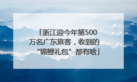 浙江迎今年第500万名广东旅客，收到的“锦鲤礼包”都有啥