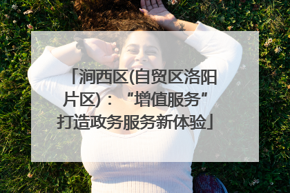 涧西区(自贸区洛阳片区)：“增值服务”打造政务服务新体验