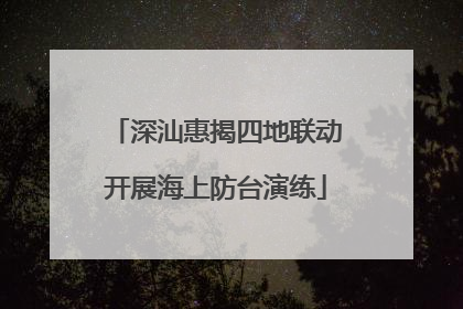 深汕惠揭四地联动开展海上防台演练