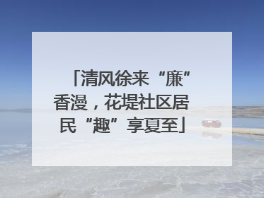 清风徐来“廉”香漫，花堤社区居民“趣”享夏至