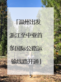 温州出发 浙江至中亚首条国际公路运输线路开通