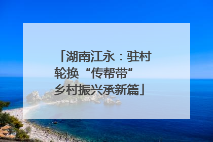 湖南江永：驻村轮换“传帮带” 乡村振兴承新篇