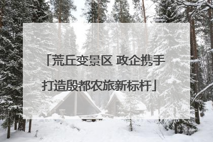 荒丘变景区 政企携手打造殷都农旅新标杆