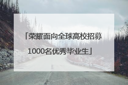 荣耀面向全球高校招募1000名优秀毕业生