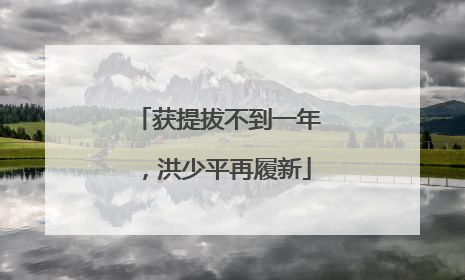获提拔不到一年，洪少平再履新