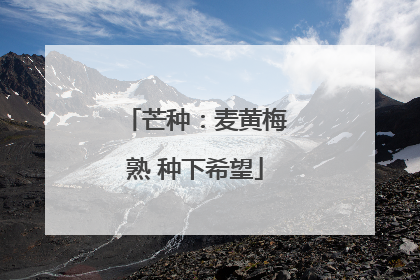芒种：麦黄梅熟 种下希望