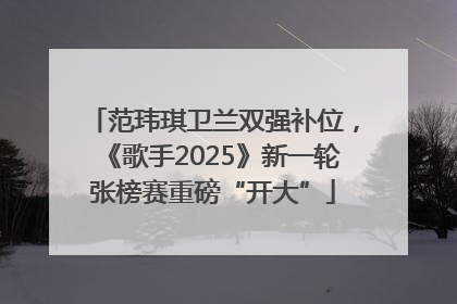 范玮琪卫兰双强补位，《歌手2025》新一轮张榜赛重磅“开大”
