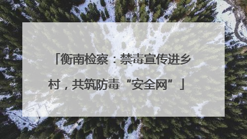 衡南检察：禁毒宣传进乡村，共筑防毒“安全网”