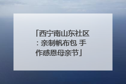 西宁南山东社区：亲制帆布包 手作感恩母亲节