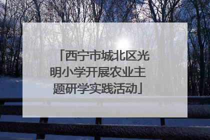 西宁市城北区光明小学开展农业主题研学实践活动