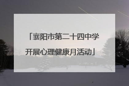 襄阳市第二十四中学开展心理健康月活动