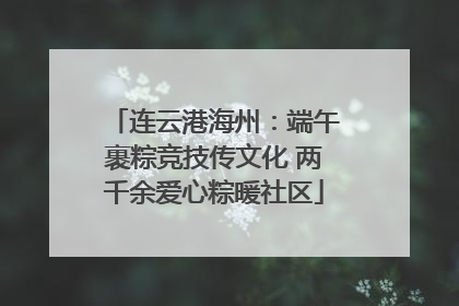 连云港海州：端午裹粽竞技传文化 两千余爱心粽暖社区