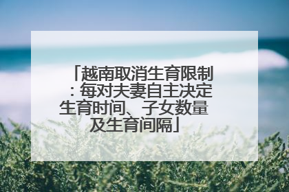 越南取消生育限制：每对夫妻自主决定生育时间、子女数量及生育间隔