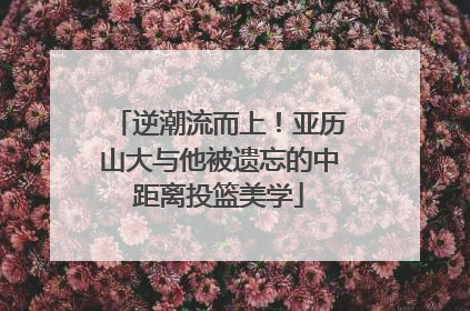 逆潮流而上！亚历山大与他被遗忘的中距离投篮美学