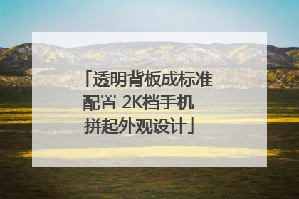 透明背板成标准配置 2K档手机拼起外观设计