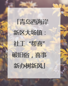 青岛西海岸新区大场镇：社工“帮喜”破旧俗，喜事新办树新风