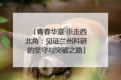 青春华章·重走西北角：见证兰州科研的坚守与突破之路