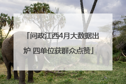 问政江西4月大数据出炉 四单位获群众点赞