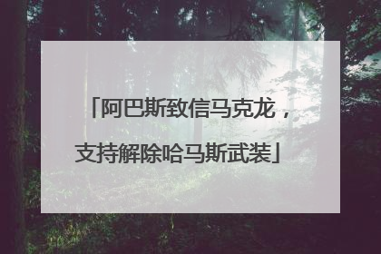 阿巴斯致信马克龙，支持解除哈马斯武装