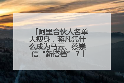 阿里合伙人名单大瘦身，蒋凡凭什么成为马云、蔡崇信“新搭档”？