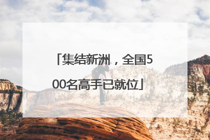 集结新洲，全国500名高手已就位