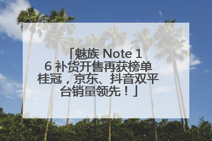 魅族 Note 16 补货开售再获榜单桂冠，京东、抖音双平台销量领先！