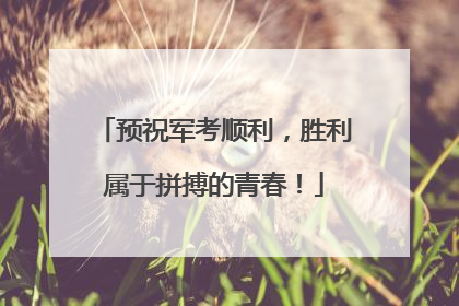 预祝军考顺利，胜利属于拼搏的青春！