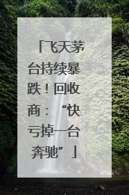 飞天茅台持续暴跌！回收商：“快亏掉一台奔驰”