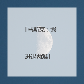 马斯克：我进退两难