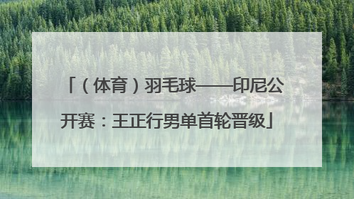 （体育）羽毛球——印尼公开赛：王正行男单首轮晋级