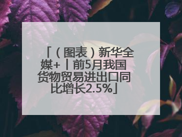 （图表）新华全媒+丨前5月我国货物贸易进出口同比增长2.5%