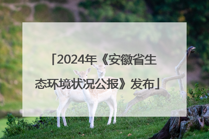 2024年《安徽省生态环境状况公报》发布