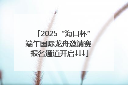 2025“海口杯”端午国际龙舟邀请赛 报名通道开启↓↓↓