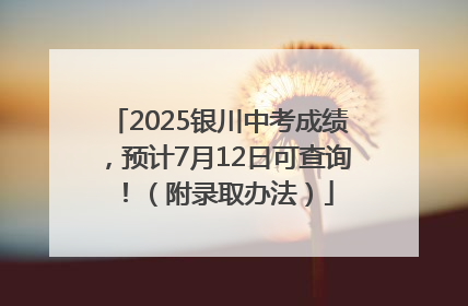 2025银川中考成绩，预计7月12日可查询！（附录取办法）