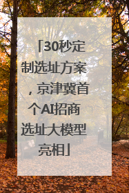 30秒定制选址方案，京津冀首个AI招商选址大模型亮相