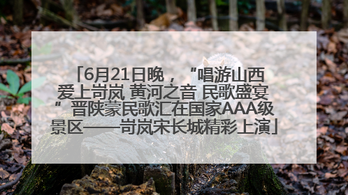 6月21日晚，“唱游山西 爱上岢岚 黄河之音 民歌盛宴”晋陕蒙民歌汇在国家AAA级景区——岢岚宋长城精彩上演