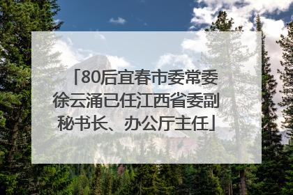 80后宜春市委常委徐云涌已任江西省委副秘书长、办公厅主任